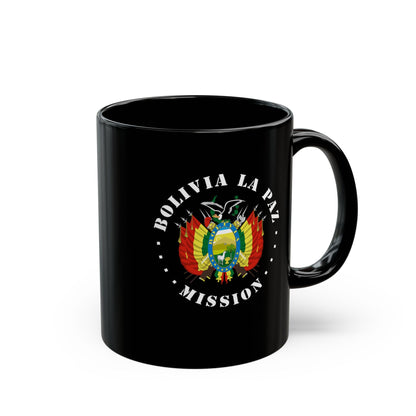 Bolivia La Paz Mission Circular Flag Black Ceramic Mug - Latter-Day Saint LDS Missionary Gift - Book of Mormon