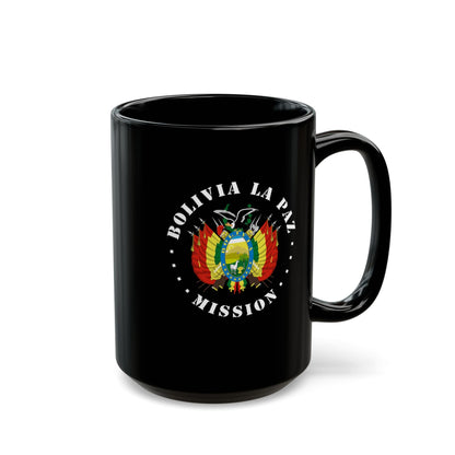 Bolivia La Paz Mission Circular Flag Black Ceramic Mug - Latter-Day Saint LDS Missionary Gift - Book of Mormon