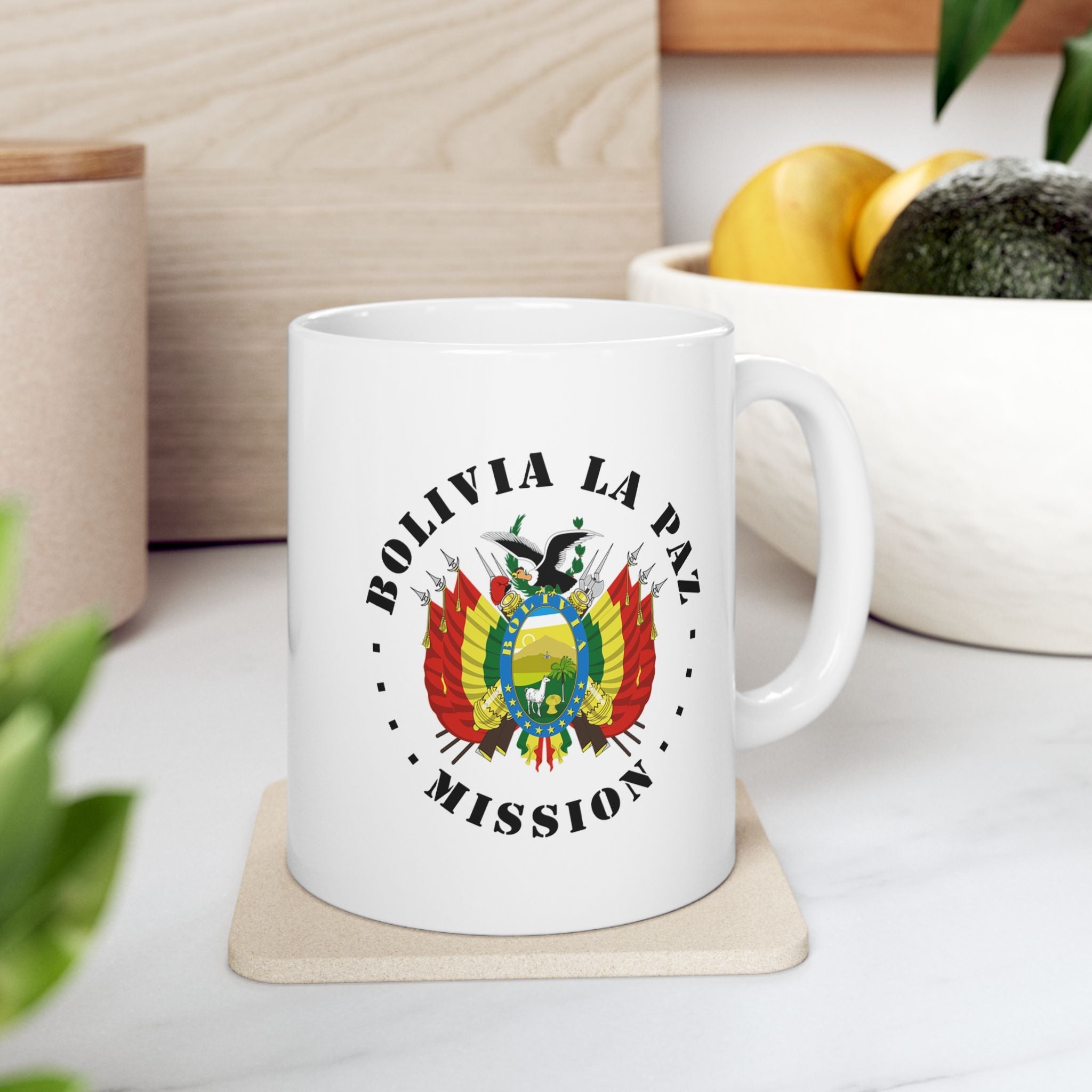 Bolivia La Paz Mission Circular Flag White Ceramic Mug - Latter-Day Saint LDS Missionary Gift - Book of Mormon