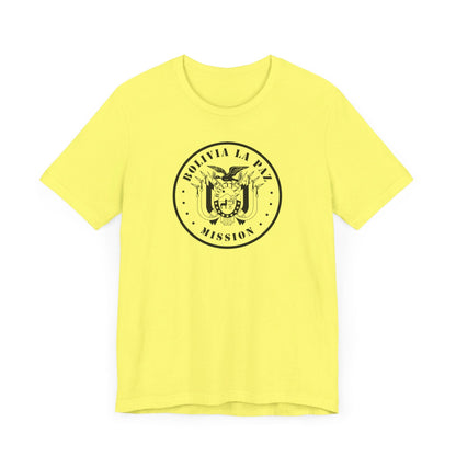 Bolivia La Paz Mission Circular Monochrome Logo T-Shirt - Latter-Day Saint LDS Missionary Gift - Book of Mormon