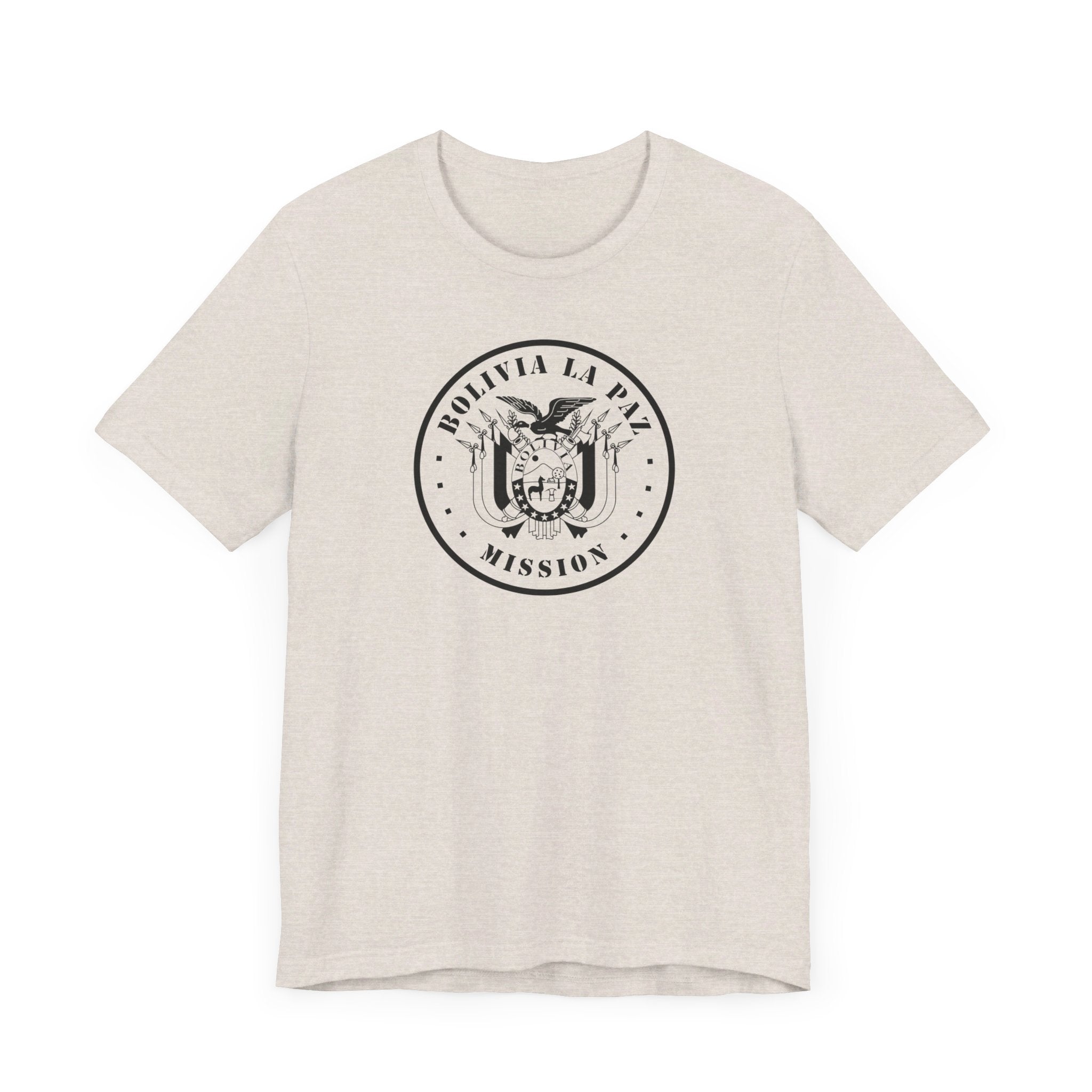 Bolivia La Paz Mission Circular Monochrome Logo T-Shirt - Latter-Day Saint LDS Missionary Gift - Book of Mormon