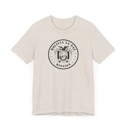 Bolivia La Paz Mission Circular Monochrome Logo T-Shirt - Latter-Day Saint LDS Missionary Gift - Book of Mormon