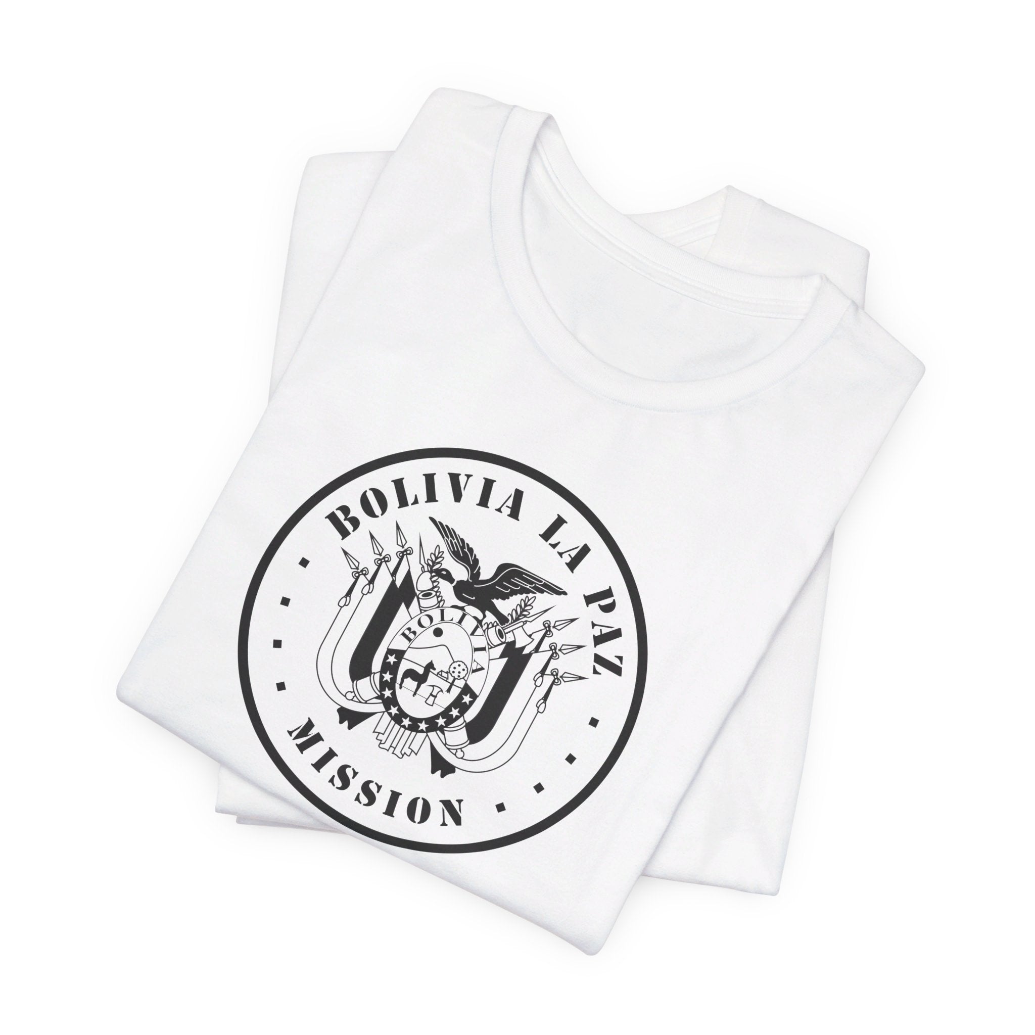 Bolivia La Paz Mission Circular Monochrome Logo T-Shirt - Latter-Day Saint LDS Missionary Gift - Book of Mormon