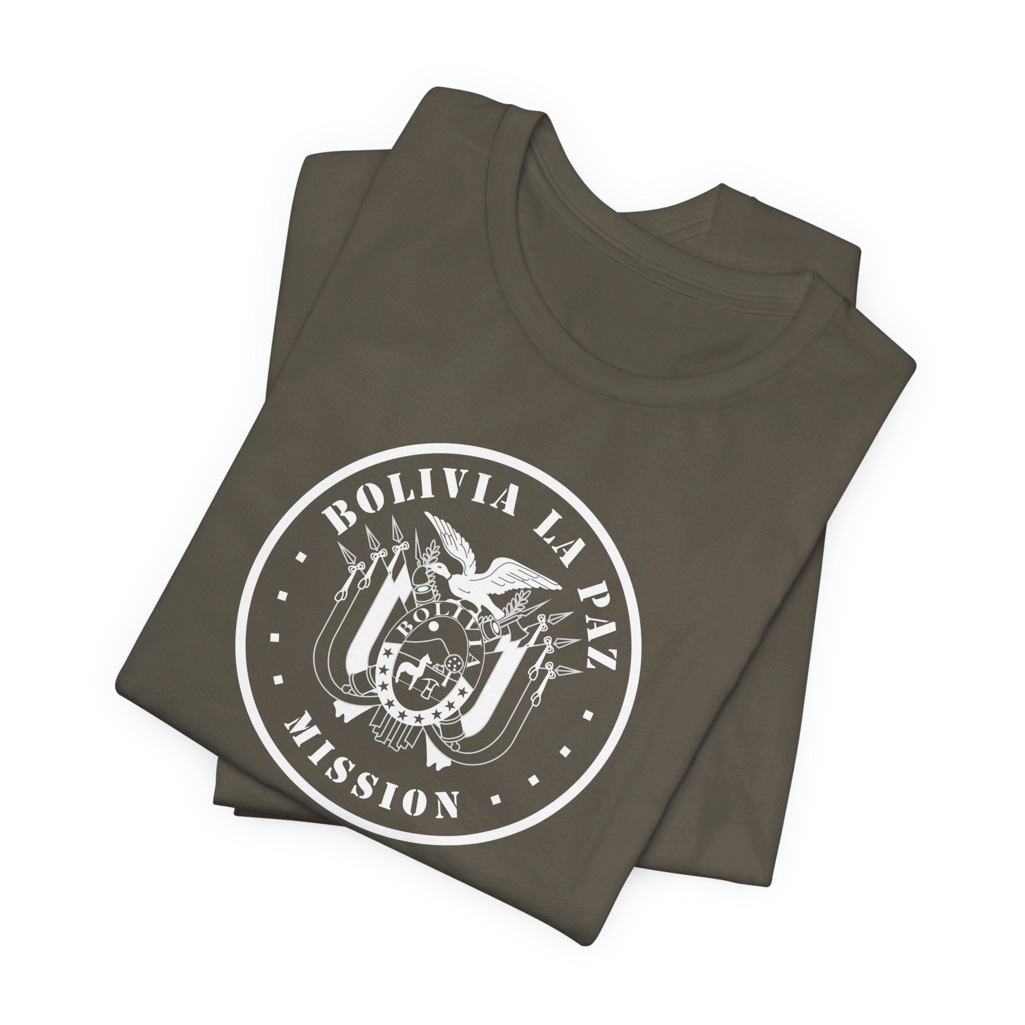 Bolivia La Paz Mission Circular Monochrome Logo T-Shirt - Latter-Day Saint LDS Missionary Gift - Book of Mormon