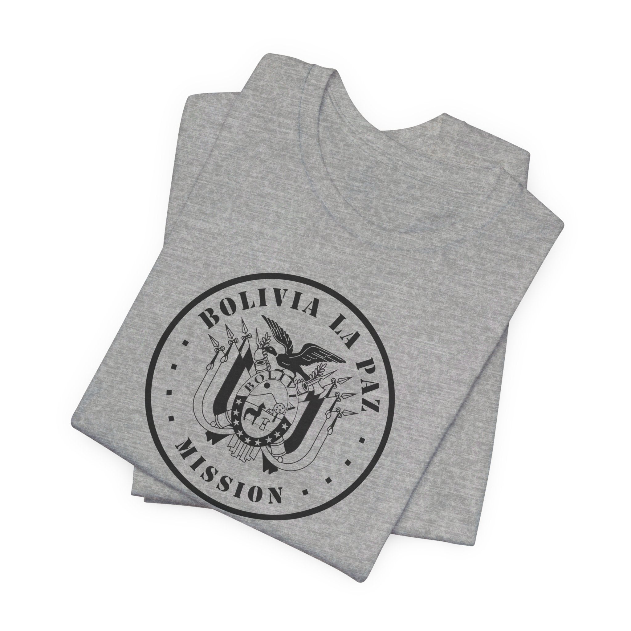 Bolivia La Paz Mission Circular Monochrome Logo T-Shirt - Latter-Day Saint LDS Missionary Gift - Book of Mormon