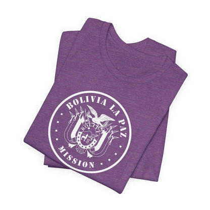 Bolivia La Paz Mission Circular Monochrome Logo T-Shirt - Latter-Day Saint LDS Missionary Gift - Book of Mormon
