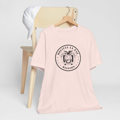 Bolivia La Paz Mission Circular Monochrome Logo T-Shirt - Latter-Day Saint LDS Missionary Gift - Book of Mormon