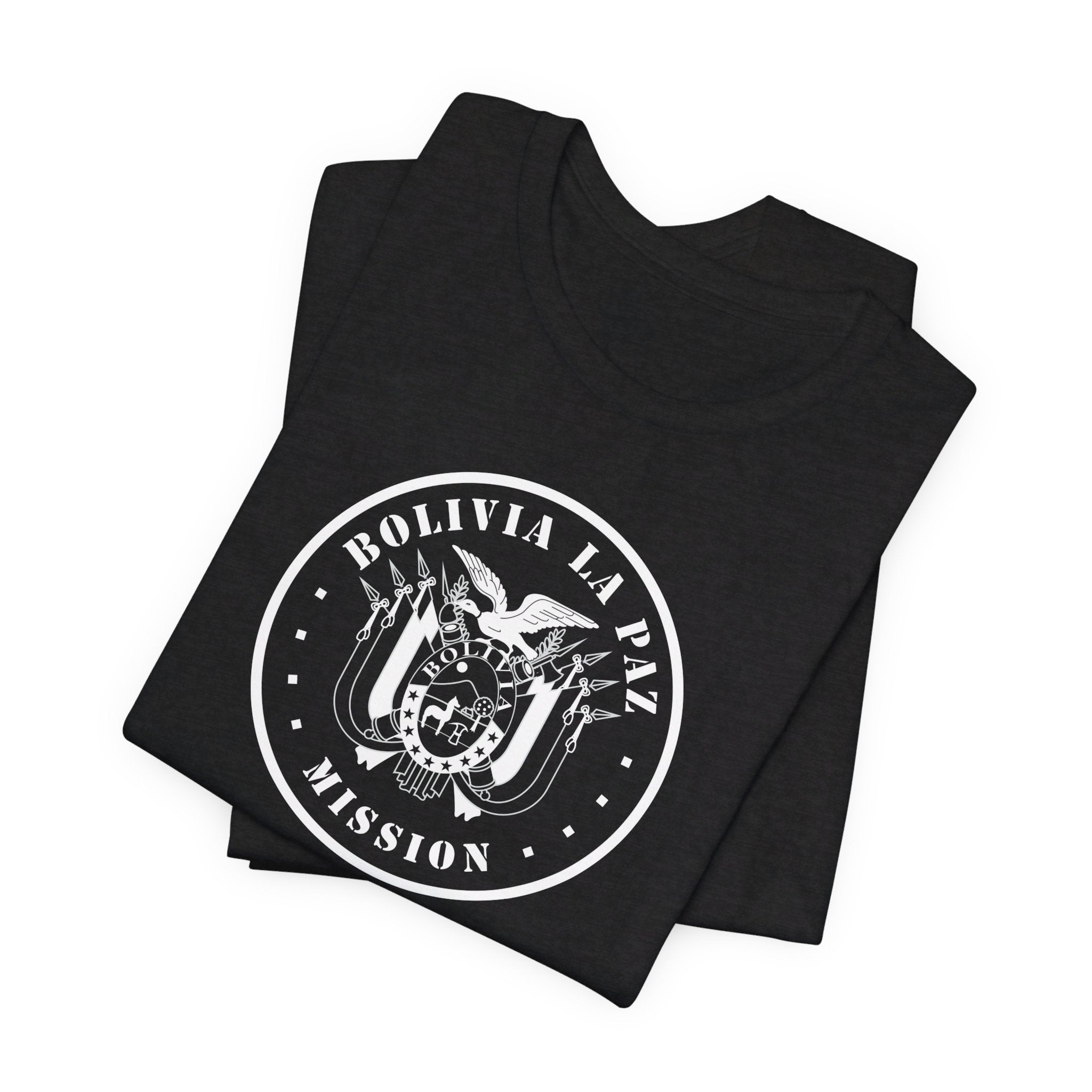 Bolivia La Paz Mission Circular Monochrome Logo T-Shirt - Latter-Day Saint LDS Missionary Gift - Book of Mormon