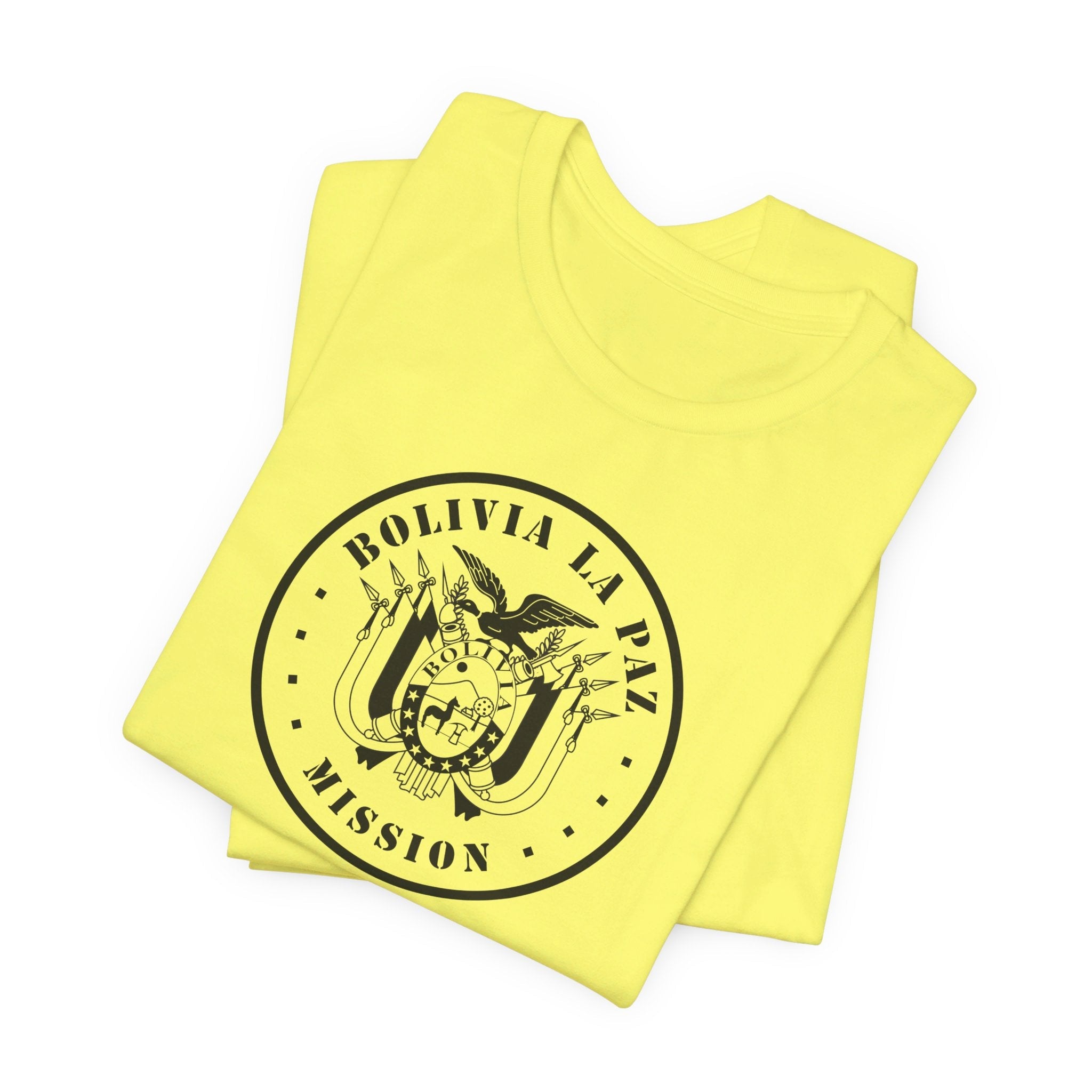 Bolivia La Paz Mission Circular Monochrome Logo T-Shirt - Latter-Day Saint LDS Missionary Gift - Book of Mormon