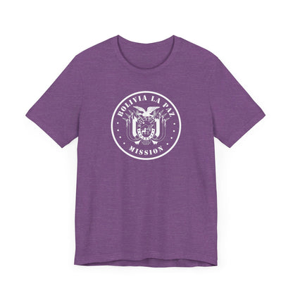 Bolivia La Paz Mission Circular Monochrome Logo T-Shirt - Latter-Day Saint LDS Missionary Gift - Book of Mormon