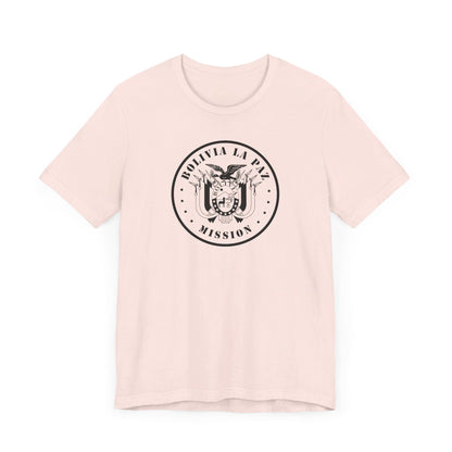 Bolivia La Paz Mission Circular Monochrome Logo T-Shirt - Latter-Day Saint LDS Missionary Gift - Book of Mormon