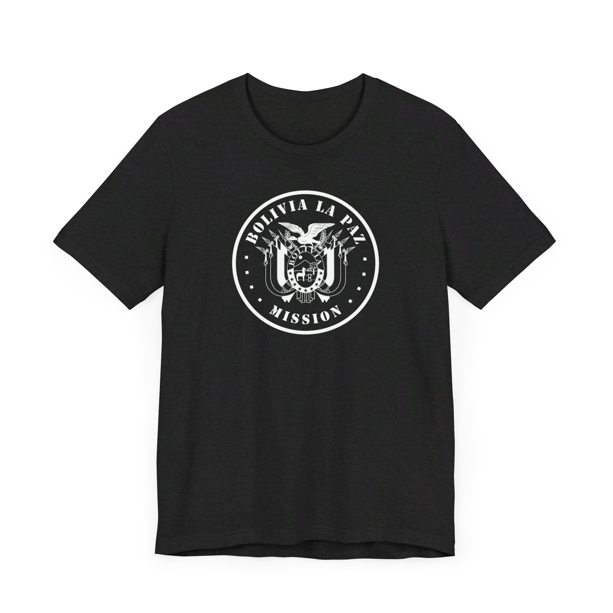 Bolivia La Paz Mission Circular Monochrome Logo T-Shirt - Latter-Day Saint LDS Missionary Gift - Book of Mormon