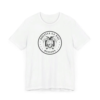 Bolivia La Paz Mission Circular Monochrome Logo T-Shirt - Latter-Day Saint LDS Missionary Gift - Book of Mormon
