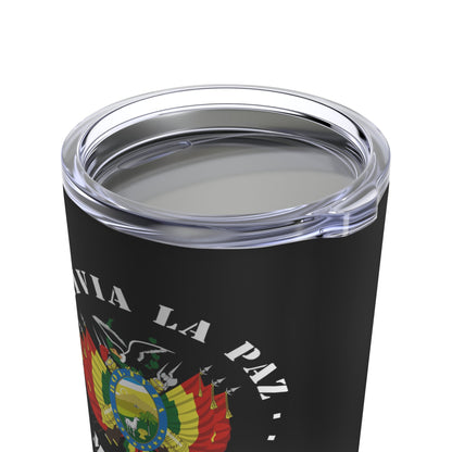 Bolivia La Paz Mission Flag Logo Tumbler 20oz Black - Latter-Day Saint LDS Missionary Gift - Book of Mormon