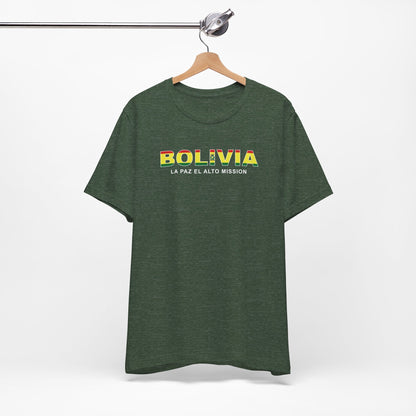 Bolivia La Paz Mission Flag Title T-shirt - Latter-Day Saint LDS Missionary Gift - Book of Mormon