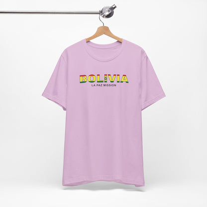 Bolivia La Paz Mission Flag Title T-shirt - Latter-Day Saint LDS Missionary Gift - Book of Mormon