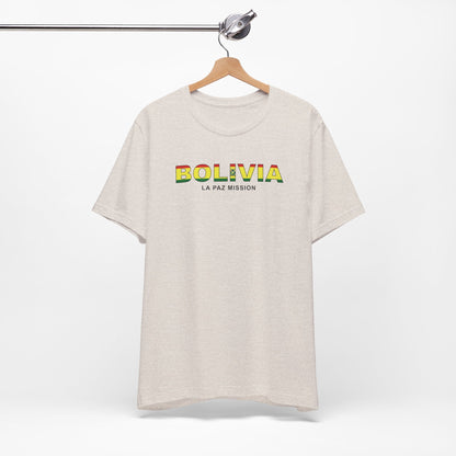 Bolivia La Paz Mission Flag Title T-shirt - Latter-Day Saint LDS Missionary Gift - Book of Mormon