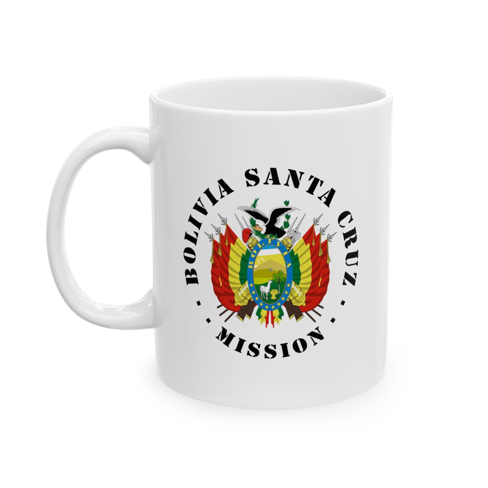 Bolivia Santa Cruz Mission Circular Flag White Ceramic Mug - Latter-Day Saint LDS Missionary Gift - Book of Mormon