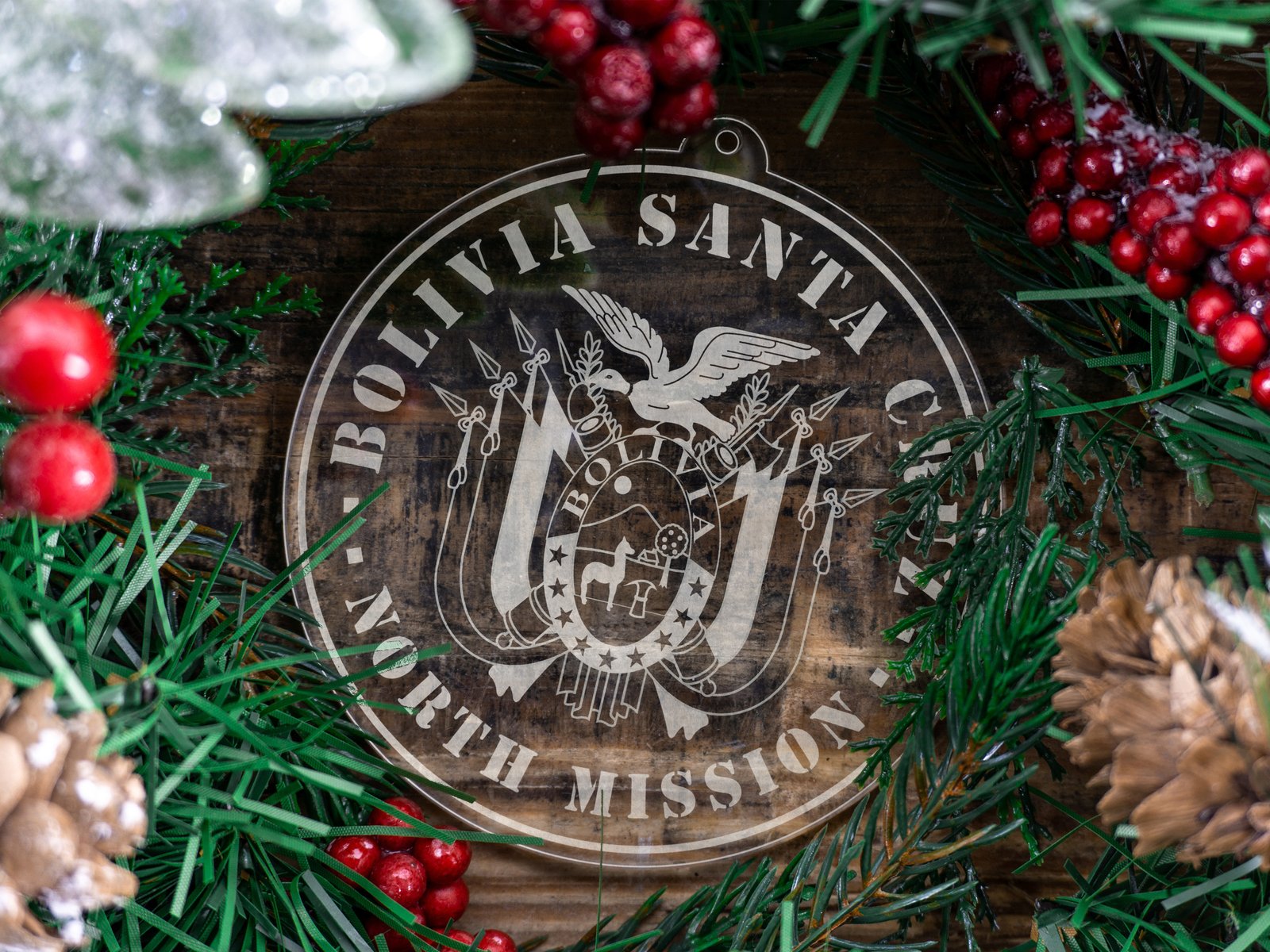 LDS Bolivia Santa Cruz North Mission Christmas Ornament with Christmas Decorations