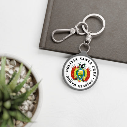 Bolivia Santa Cruz North Mission Circle Flag Key Tag - Latter-Day Saint LDS Missionary Gift - Book of Mormon