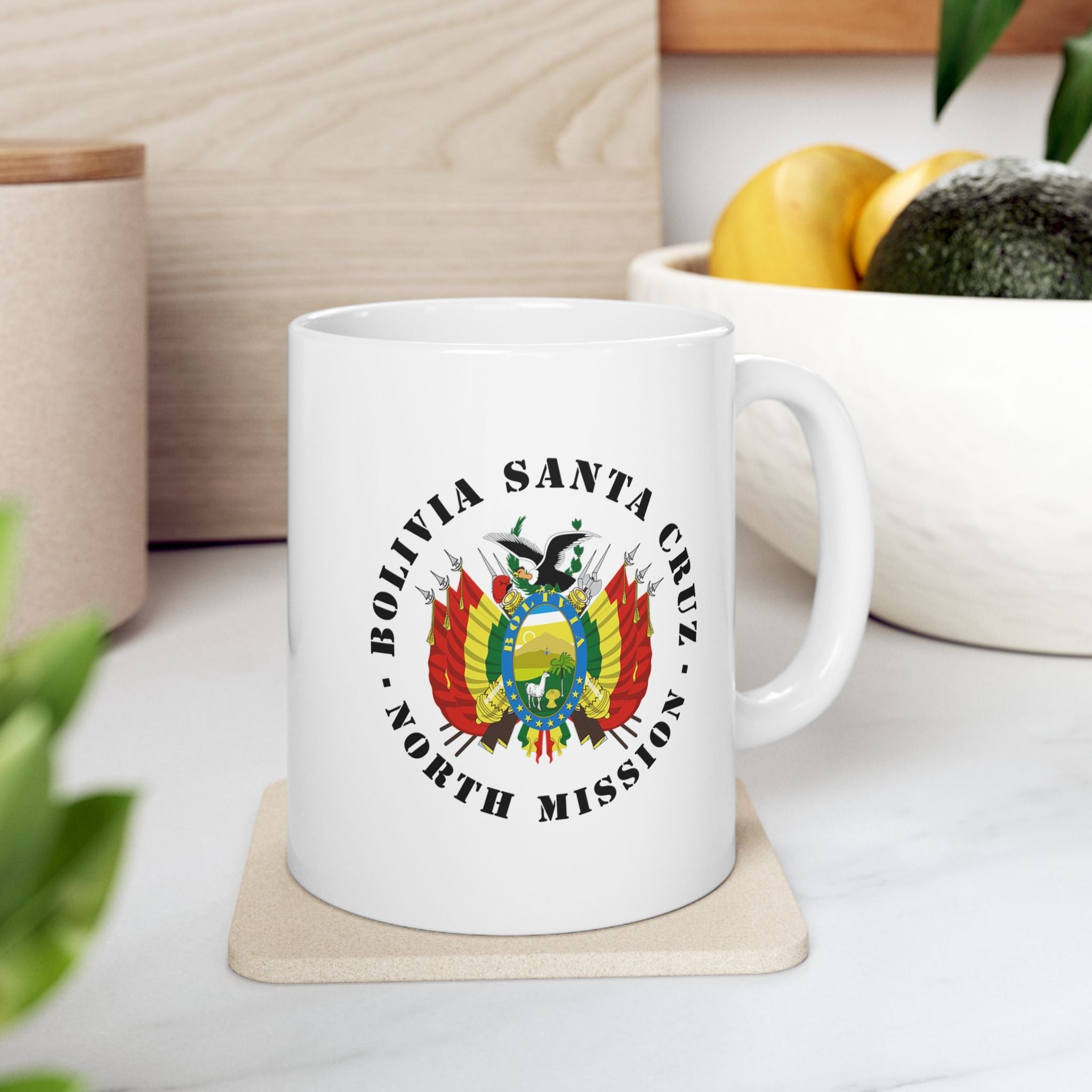 Bolivia Santa Cruz North Mission Circular Flag White Ceramic Mug - Latter-Day Saint LDS Missionary Gift - Book of Mormon