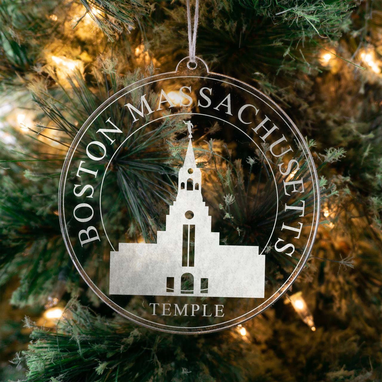 Boston Massachusetts Temple Christmas Ornament - Latter-Day Saint LDS Missionary Gift - Book of Mormon