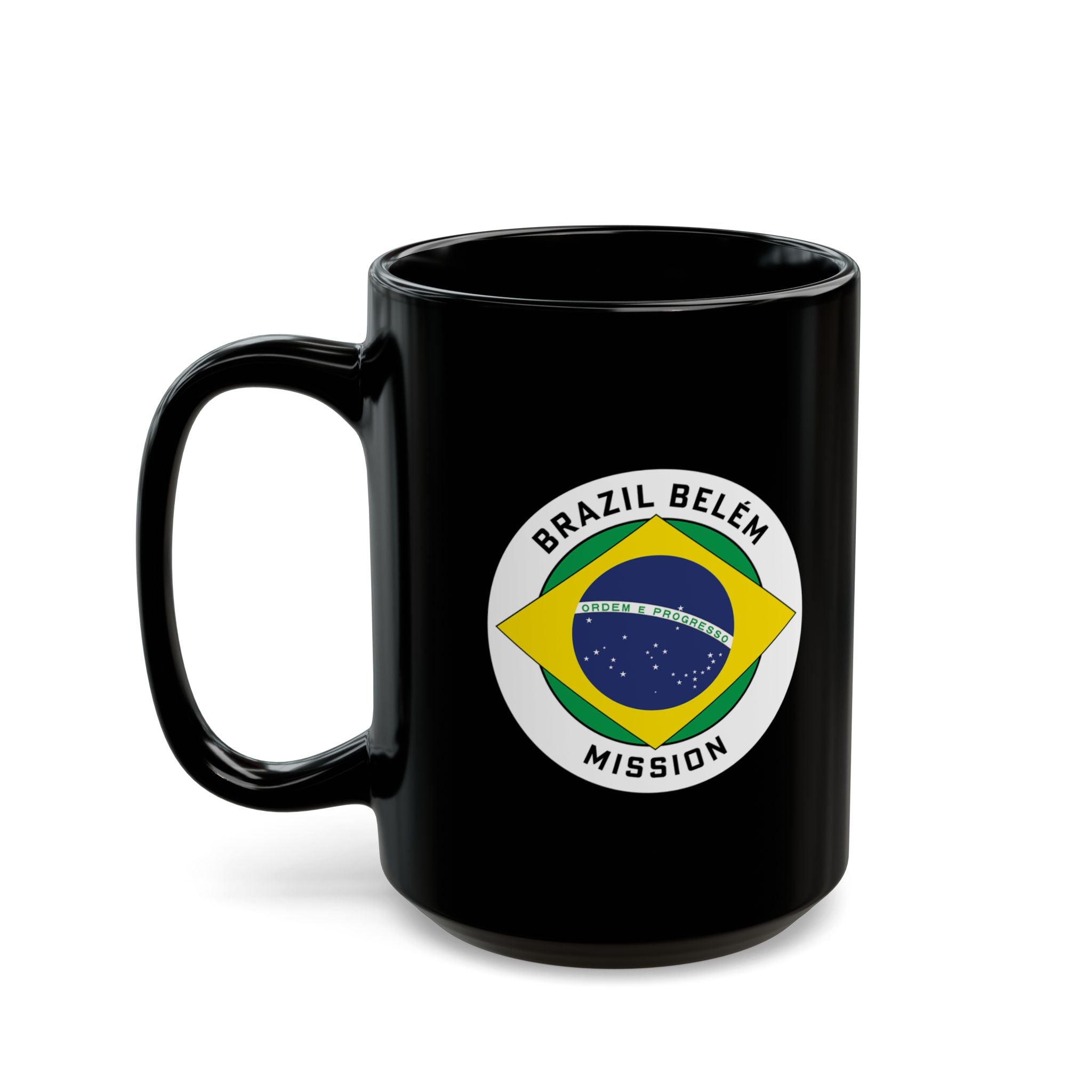 Brazil Belem Mission Circular Flag Black Ceramic Mug - Latter-Day Saint LDS Missionary Gift - Book of Mormon