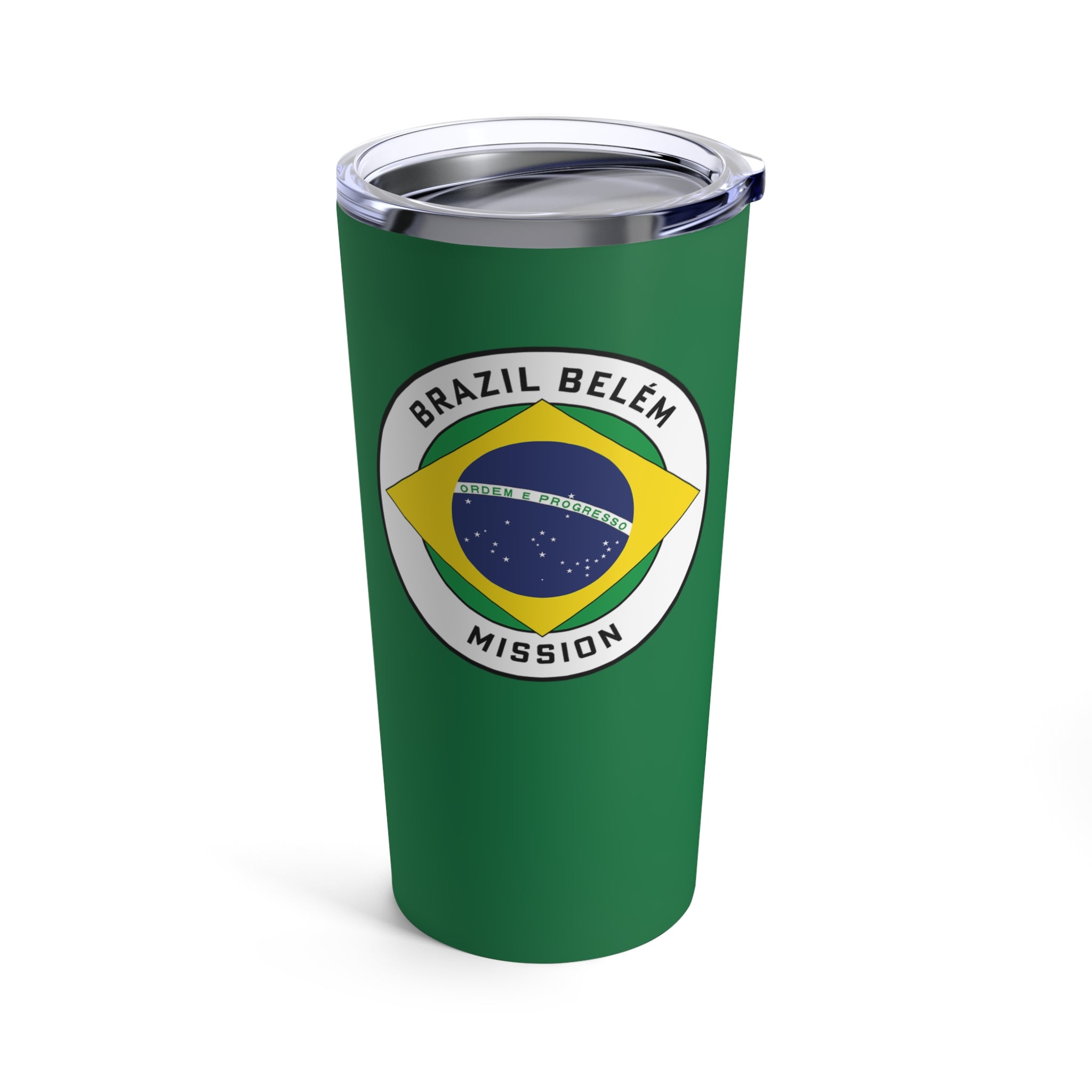 Brazil Belem Mission Flag Logo Tumbler 20oz Green - Latter-Day Saint LDS Missionary Gift - Book of Mormon