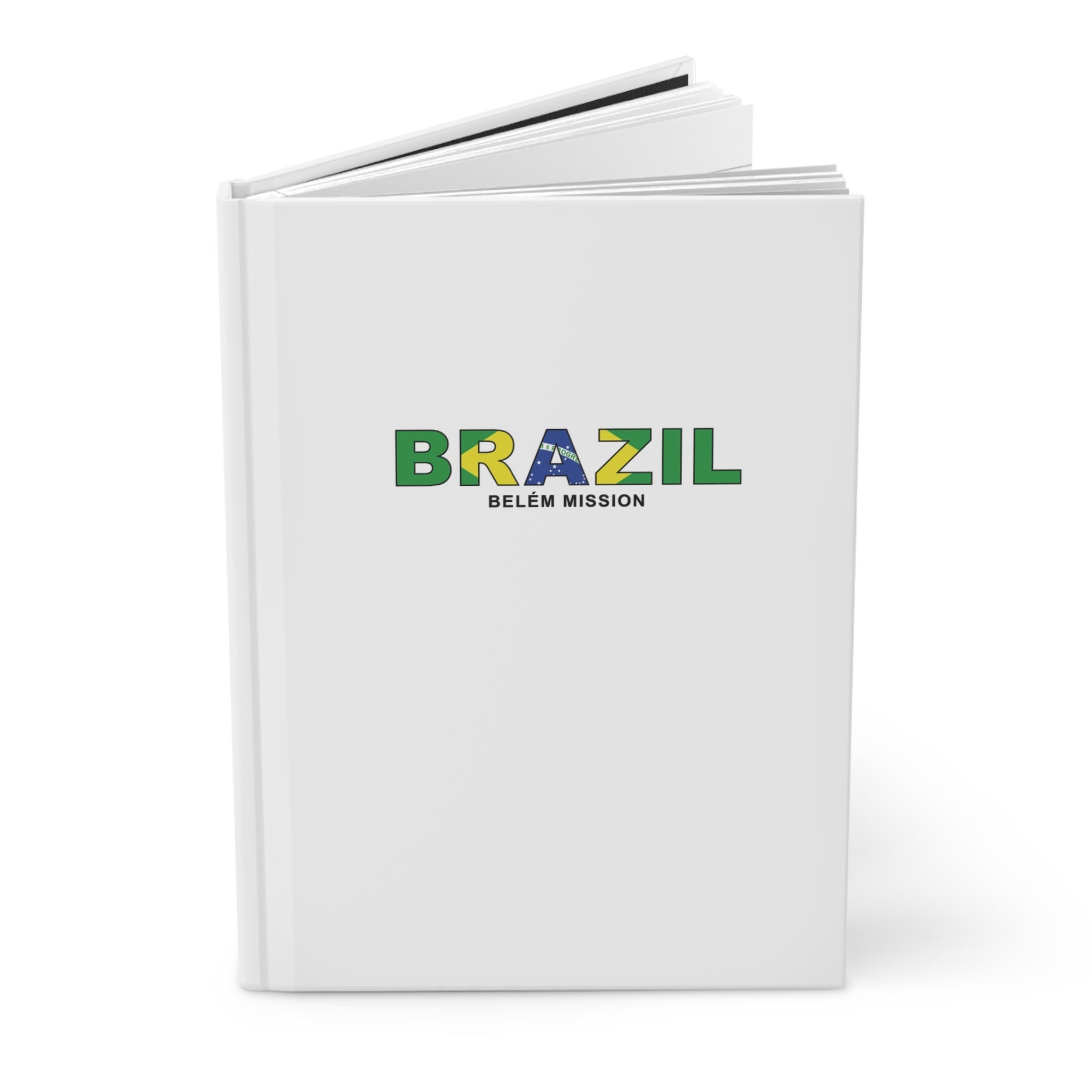 Brazil Belem Mission Flag Title White Hardcover Journal Matte - Latter-Day Saint LDS Missionary Gift - Book of Mormon