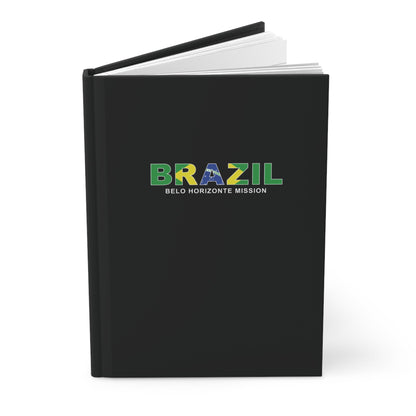 Brazil Belo Horizonte Mission Flag Title Black Hardcover Journal Matte - Latter-Day Saint LDS Missionary Gift - Book of Mormon