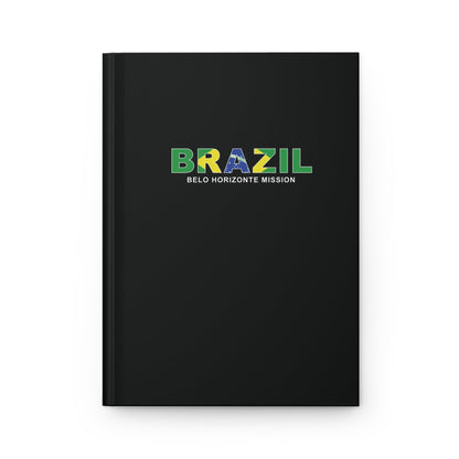 Brazil Belo Horizonte Mission Flag Title Black Hardcover Journal Matte - Latter-Day Saint LDS Missionary Gift - Book of Mormon