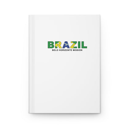 Brazil Belo Horizonte Mission Flag Title White Hardcover Journal Matte - Latter-Day Saint LDS Missionary Gift - Book of Mormon