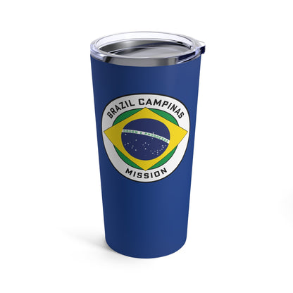 Brazil Campinas Mission Flag Logo Tumbler 20oz Blue - Latter-Day Saint LDS Missionary Gift - Book of Mormon