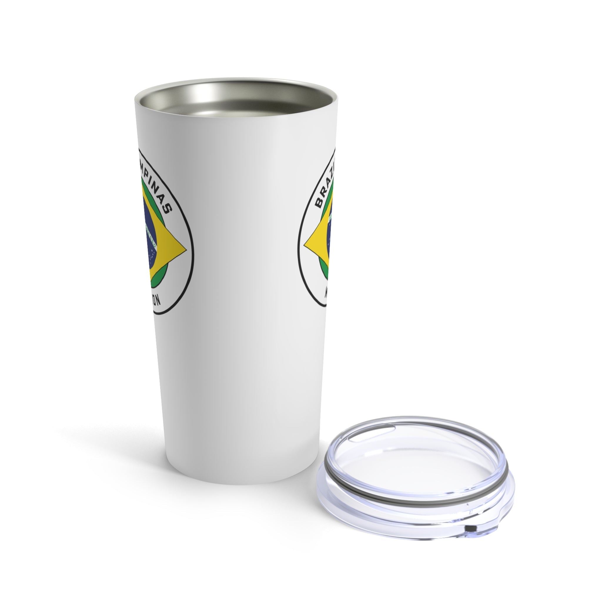 Brazil Campinas Mission Flag Logo Tumbler 20oz White - Latter-Day Saint LDS Missionary Gift - Book of Mormon