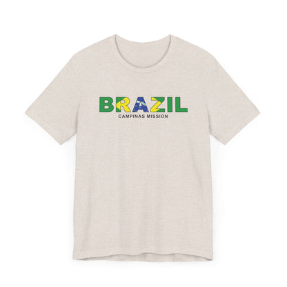 Brazil Campinas Mission Flag Title T-shirt - Latter-Day Saint LDS Missionary Gift - Book of Mormon