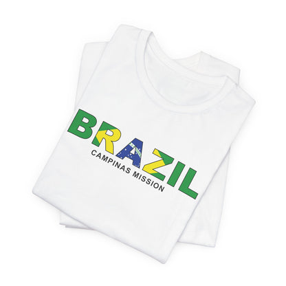 Brazil Campinas Mission Flag Title T-shirt - Latter-Day Saint LDS Missionary Gift - Book of Mormon