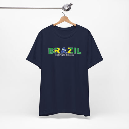 Brazil Campinas Mission Flag Title T-shirt - Latter-Day Saint LDS Missionary Gift - Book of Mormon