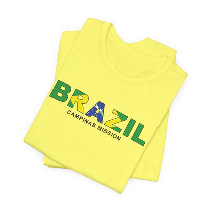 Brazil Campinas Mission Flag Title T-shirt - Latter-Day Saint LDS Missionary Gift - Book of Mormon