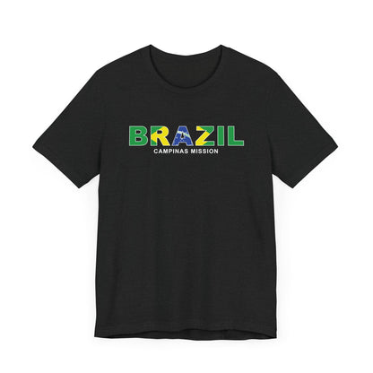 Brazil Campinas Mission Flag Title T-shirt - Latter-Day Saint LDS Missionary Gift - Book of Mormon