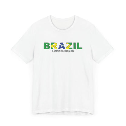 Brazil Campinas Mission Flag Title T-shirt - Latter-Day Saint LDS Missionary Gift - Book of Mormon