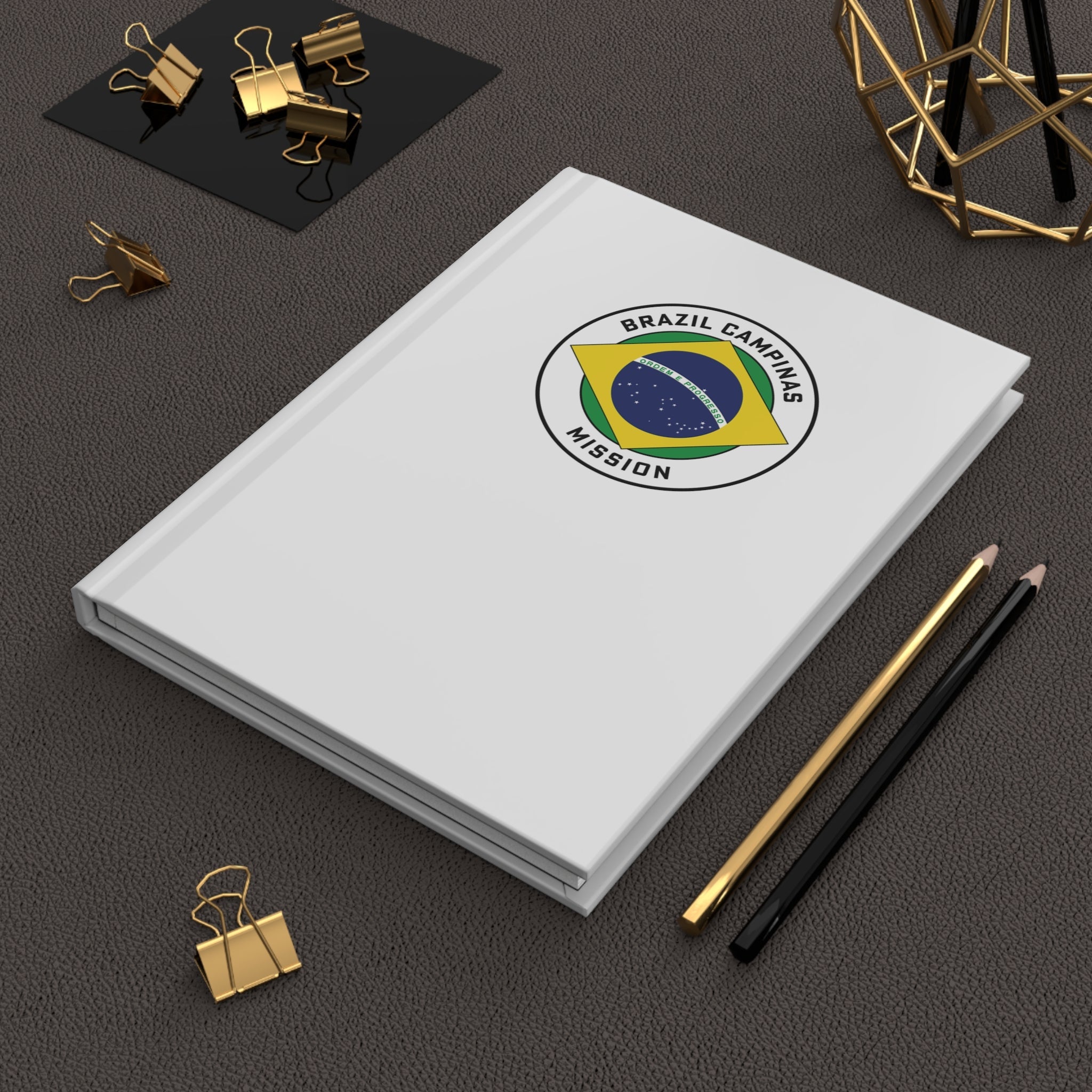 Brazil Campinas Mission Logo Design White Hardcover Journal Matte - Latter-Day Saint LDS Missionary Gift - Book of Mormon