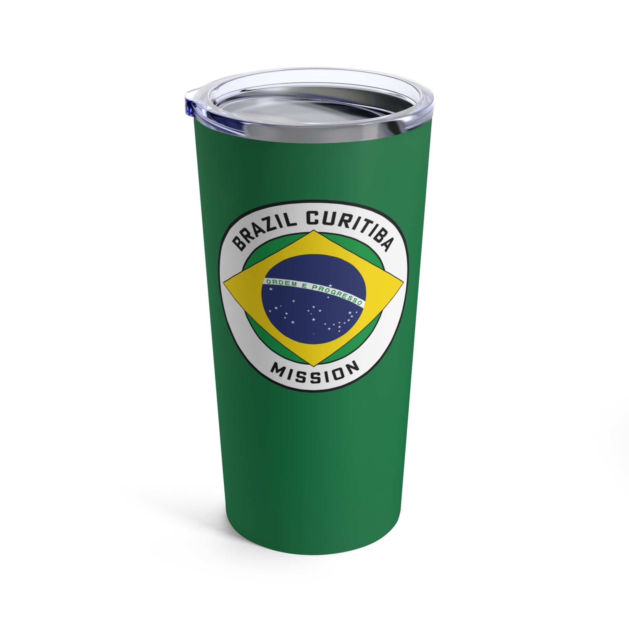 Brazil Curitiba Mission Flag Logo Tumbler 20oz Green - Latter-Day Saint LDS Missionary Gift - Book of Mormon