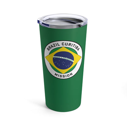 Brazil Curitiba Mission Flag Logo Tumbler 20oz Green - Latter-Day Saint LDS Missionary Gift - Book of Mormon