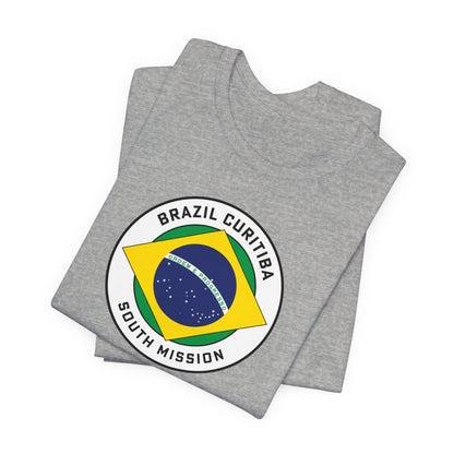 Brazil Curitiba South Mission Circular Pop Flag T-shirt - Latter-Day Saint LDS Missionary Gift - Book of Mormon