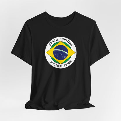 Brazil Curitiba South Mission Circular Pop Flag T-shirt - Latter-Day Saint LDS Missionary Gift - Book of Mormon