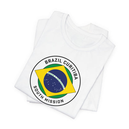 Brazil Curitiba South Mission Circular Pop Flag T-shirt - Latter-Day Saint LDS Missionary Gift - Book of Mormon