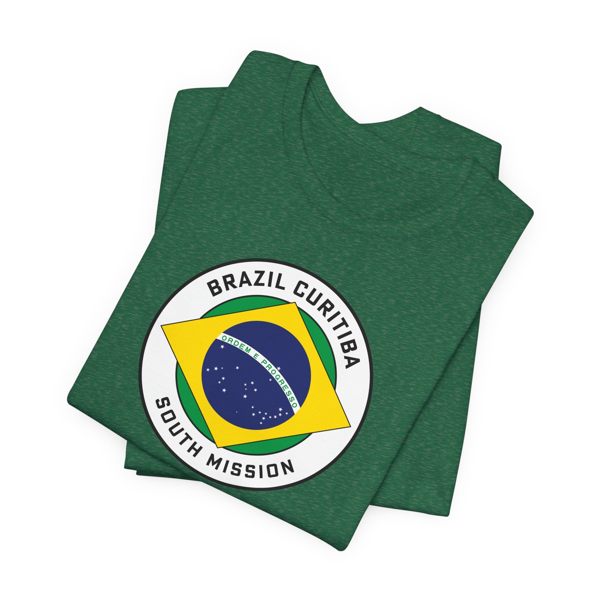 Brazil Curitiba South Mission Circular Pop Flag T-shirt - Latter-Day Saint LDS Missionary Gift - Book of Mormon