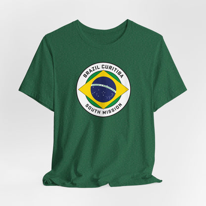 Brazil Curitiba South Mission Circular Pop Flag T-shirt - Latter-Day Saint LDS Missionary Gift - Book of Mormon