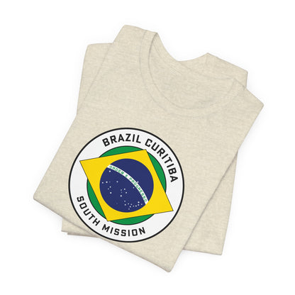 Brazil Curitiba South Mission Circular Pop Flag T-shirt - Latter-Day Saint LDS Missionary Gift - Book of Mormon