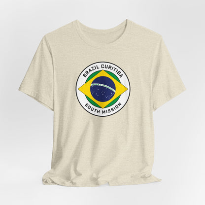 Brazil Curitiba South Mission Circular Pop Flag T-shirt - Latter-Day Saint LDS Missionary Gift - Book of Mormon